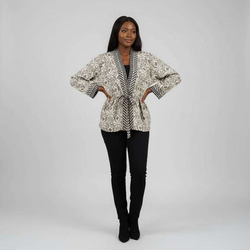 Black Printed Blouse Nawao.com