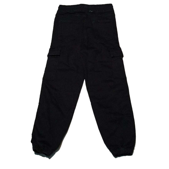 Black Pull On Jogger Cargo Jeans Nawao.com