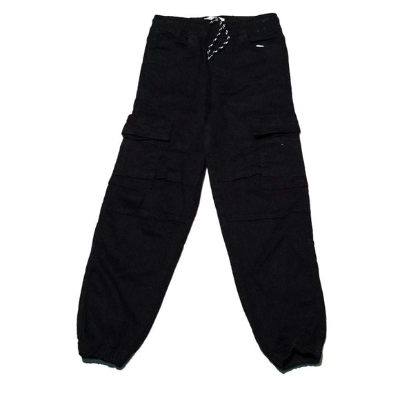 Black Pull On Jogger Cargo Jeans Nawao.com