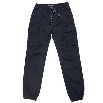 Black Pullon Cargo Casual Trouser Black Nawao.com