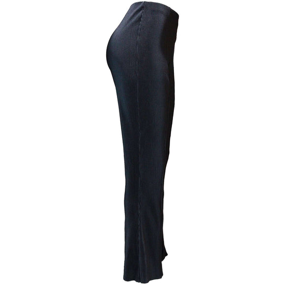 Black rib Wide Leg Pant Nawao.com