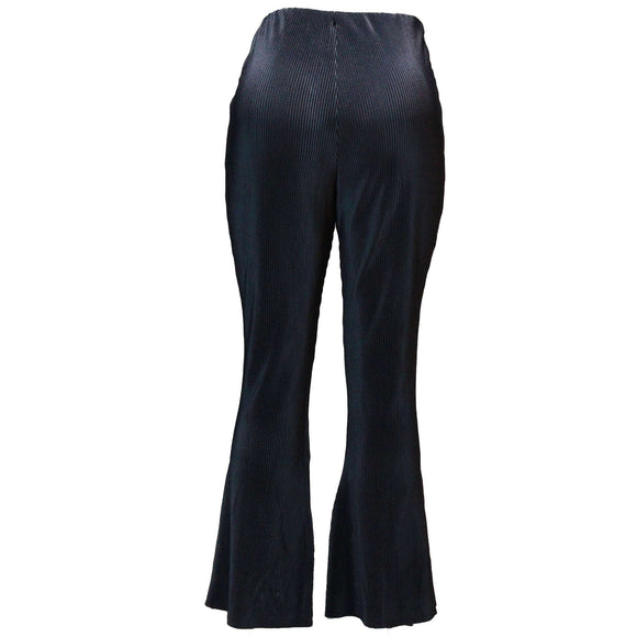Black rib Wide Leg Pant Nawao.com