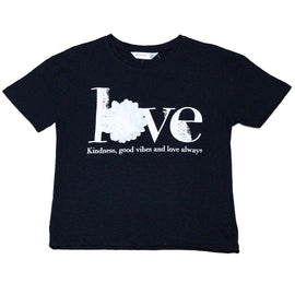 Black Ruffled Sleeve Top With Applique Nawao.com
