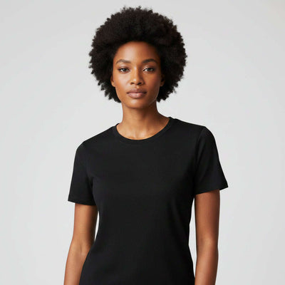 Black Short Sleeve Crew Neck T Shirt Black Nawao.com