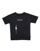 Black Short Sleeve T Shirt With Patch Pocket Nawao.com