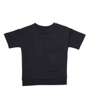 Black Short Sleeve T Shirt With Patch Pocket Nawao.com