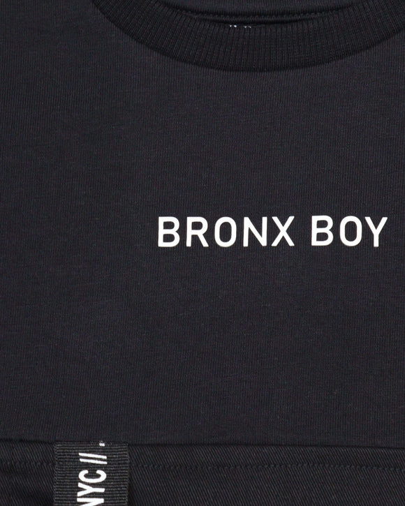 Black Short Sleeve T Shirt With Patch Pocket Nawao.com