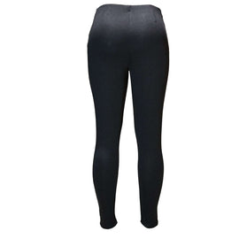 Black Single Button Dart Ponte Legging Nawao.com