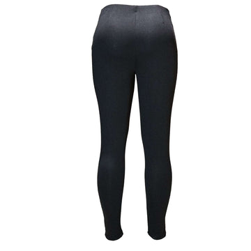 Black Single Button Dart Ponte Legging Nawao.com