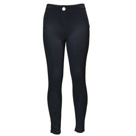 Black Single Button Dart Ponte Legging Nawao.com