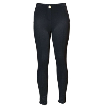 Black Single Button Dart Ponte Legging Nawao.com