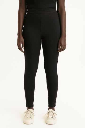 Black Skinny Knit Jegging Black Nawao.com