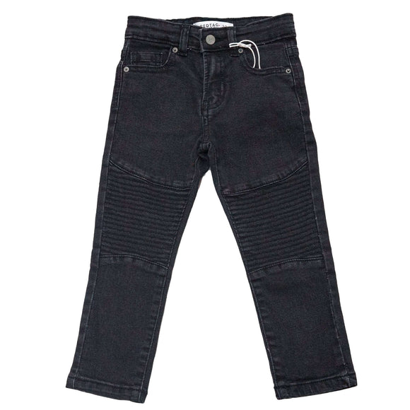 Black Slim Fit Biker Jeans Nawao.com