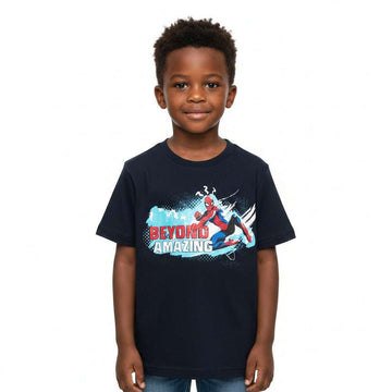 Black Spiderman Character Short Sleeve T Shirt Black Nawao.com