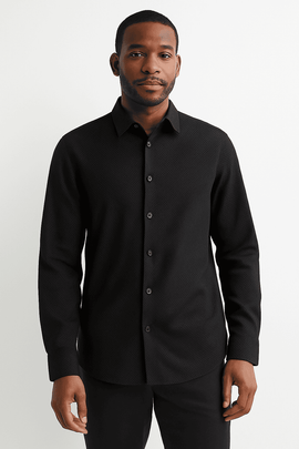Black Stand Up Pack Shirt Nawao.com