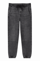 Black Stone Wash Knit Dnim Jogger Nawao.com