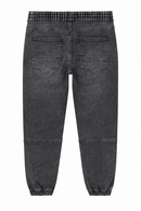 Black Stone Wash Knit Dnim Jogger Nawao.com
