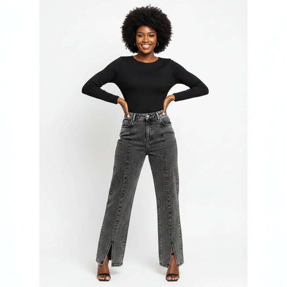 Black Straight Fit Wash Jeans Black Uk12 Nawao.com