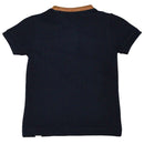 Black Suede Mandarin Collar Short Sleeve Polo Nawao.com