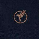 Black Suede Mandarin Collar Short Sleeve Polo Nawao.com