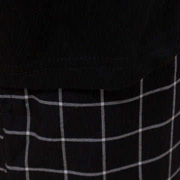 Black T Shirt And Stripes Pyjama Set Black X Nawao.com