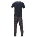 Black T Shirt And Stripes Pyjama Set Black X Nawao.com