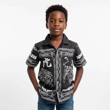 Black Tiger Aop Shirt Black Nawao.com