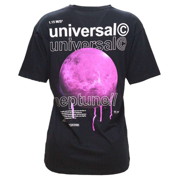 Black Universe Oversized Printed T Shirt Black Nawao.com