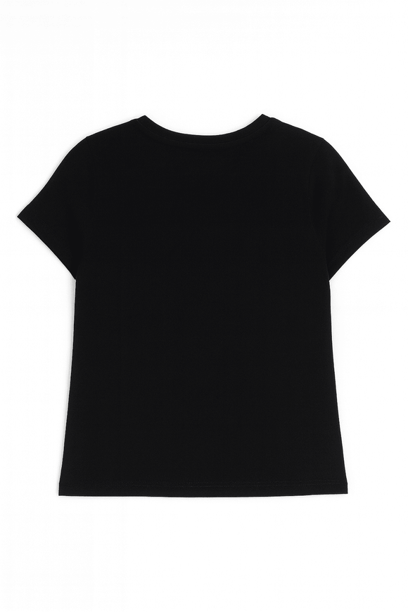 Black Varsity Printed T Shirt Nawao.com