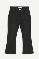 Black Wash Flared Hem Jeans With Front Pocket Nawao.com