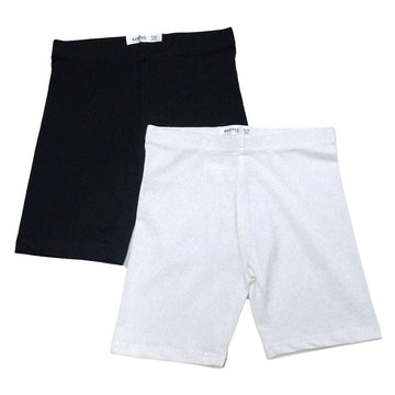 Black White 2Pcs Cycling Shorts Assorted Nawao.com