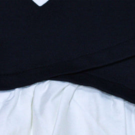 BLACK  WHITE BALOON SLEEVE TOP ASSORTED Nawao.com