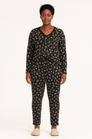 Black White Floral Printed Table Pyjama Set Assorted Nawao.com