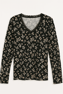 Black White Floral Printed Table Pyjama Set Assorted Nawao.com