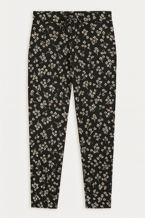 Black White Floral Printed Table Pyjama Set Assorted Nawao.com