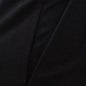 Black Wide Leg Trousers With Self Belt Detail Nawao.com