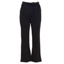 Black Wide Leg Trousers With Self Belt Detail Nawao.com