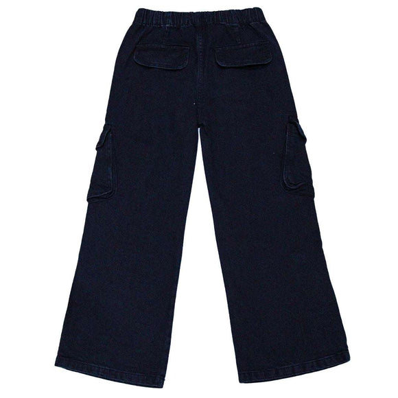 BLACK WIDELEG CARGO POCKET JEANS BLACK 11 12 YEARS Nawao.com