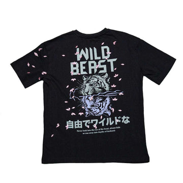 Black Wild Beast Oversize Tee Nawao.com