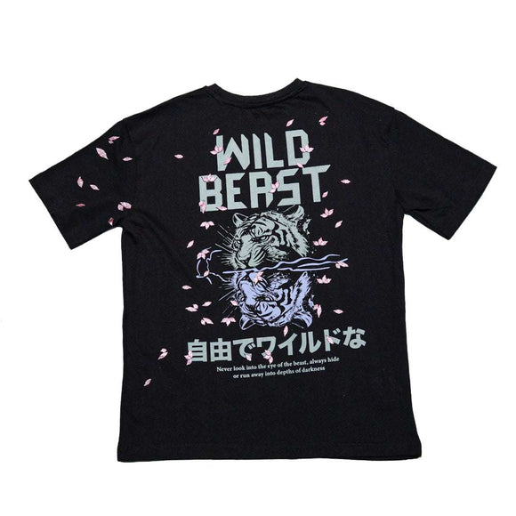 Black Wild Beast Oversize Tee Nawao.com
