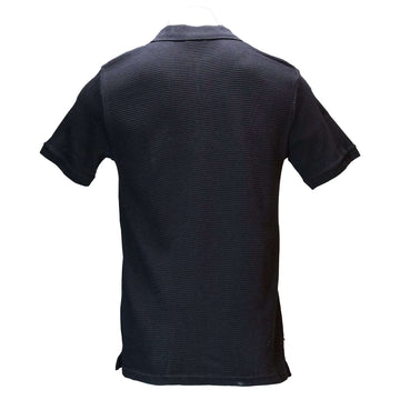 Black Zip Placket Ottoman Polo Shirt Black Nawao.com