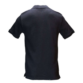Black Zip Placket Ottoman Polo Shirt Black Nawao.com