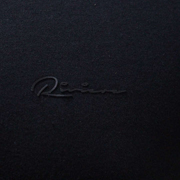Black Zip Placket Polo Shirt With Chest Logo Black Nawao.com