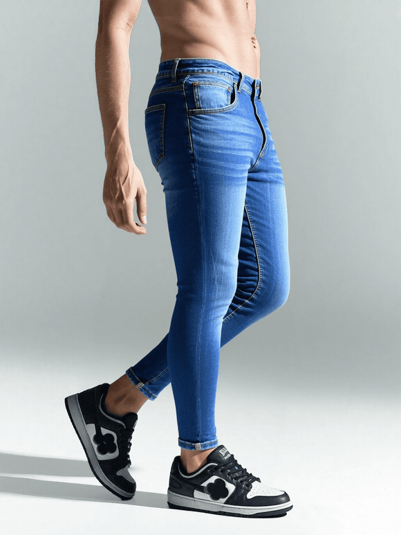 Blue 5 Pocket Skinny Fit Jeans  Blue Nawao.com