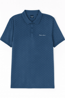 Blue Aop Polo Shirt With Chest Logo Blue Nawao.com