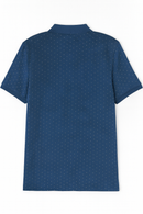 Blue Aop Polo Shirt With Chest Logo Blue Nawao.com