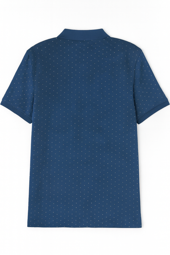Blue Aop Polo Shirt With Chest Logo Blue Nawao.com