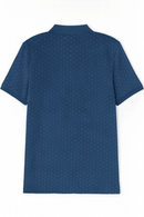 Blue Aop Polo Shirt With Chest Logo Blue Nawao.com