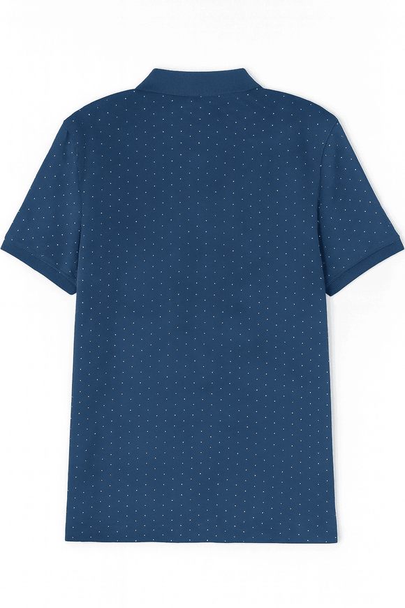 Blue Aop Polo Shirt With Chest Logo Blue Nawao.com