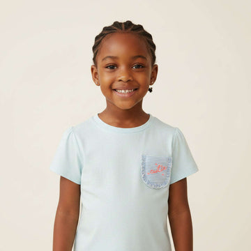 Blue Appliue T Shirt Blue Nawao.com